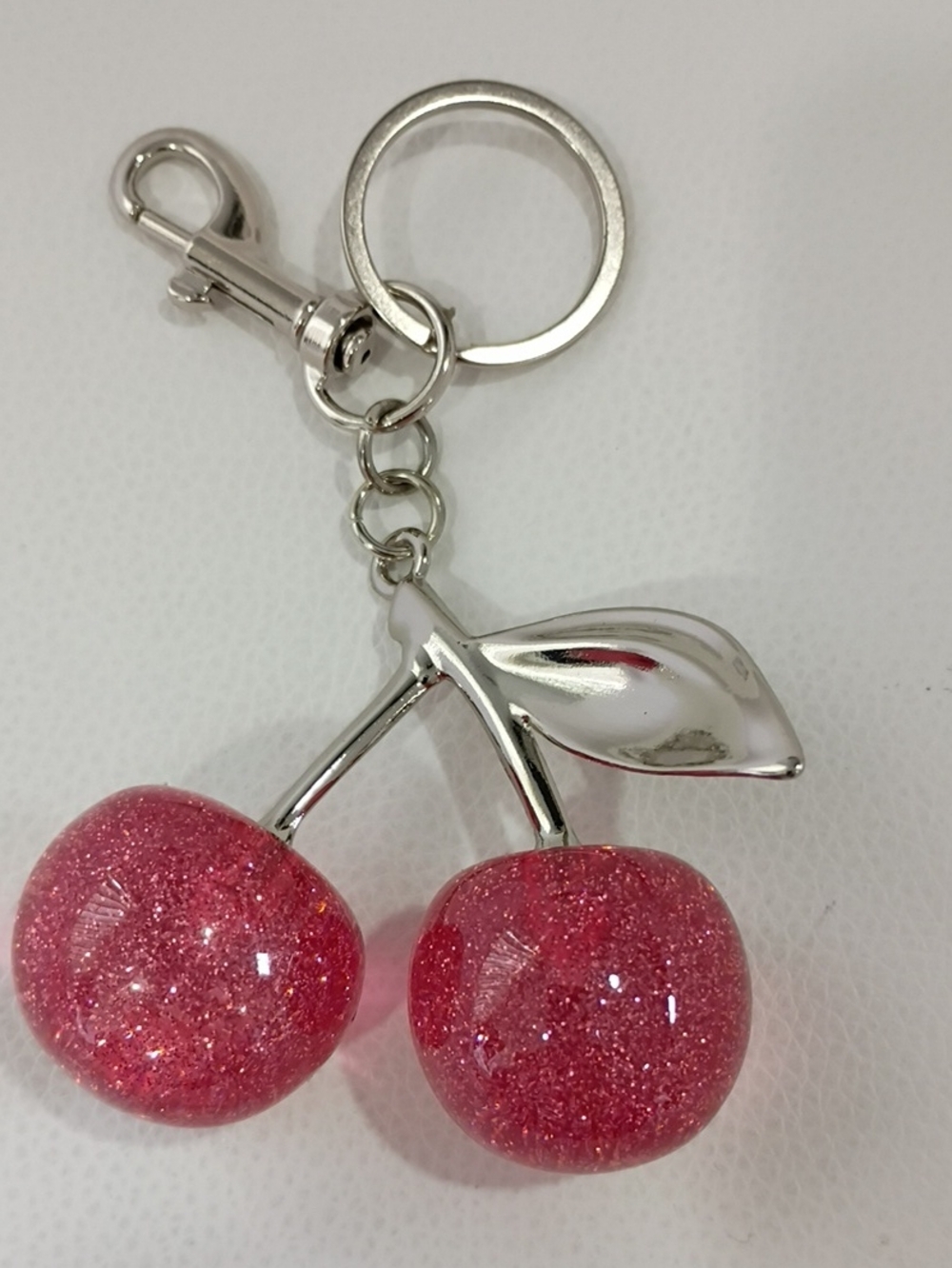 Pink Cherry Keychain/Bag Charm - Women Accessories